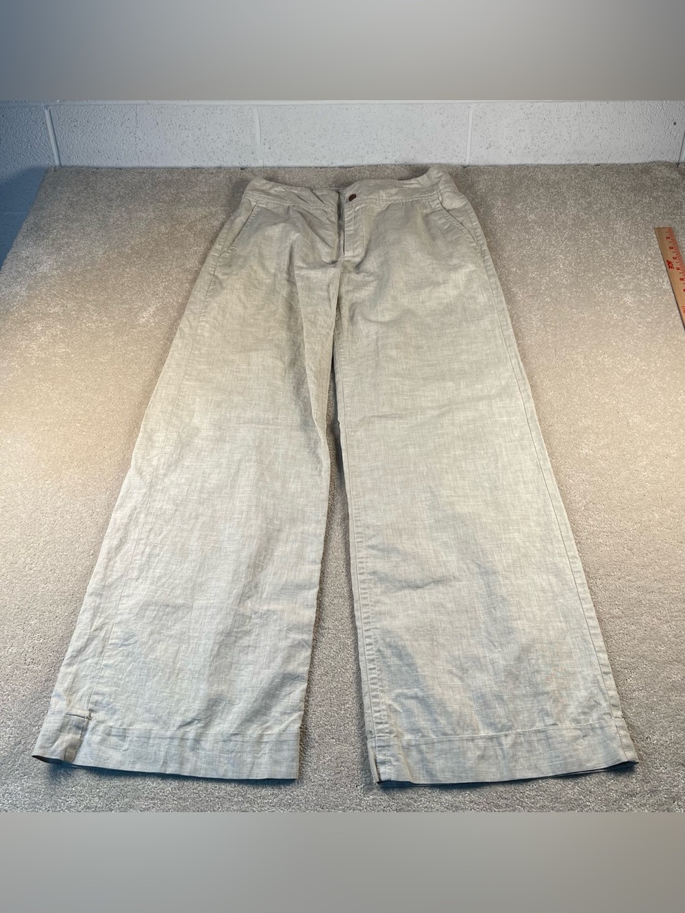 Noa Noa Wide Leg Pants Linen Cotton Beige Portland Women's medium